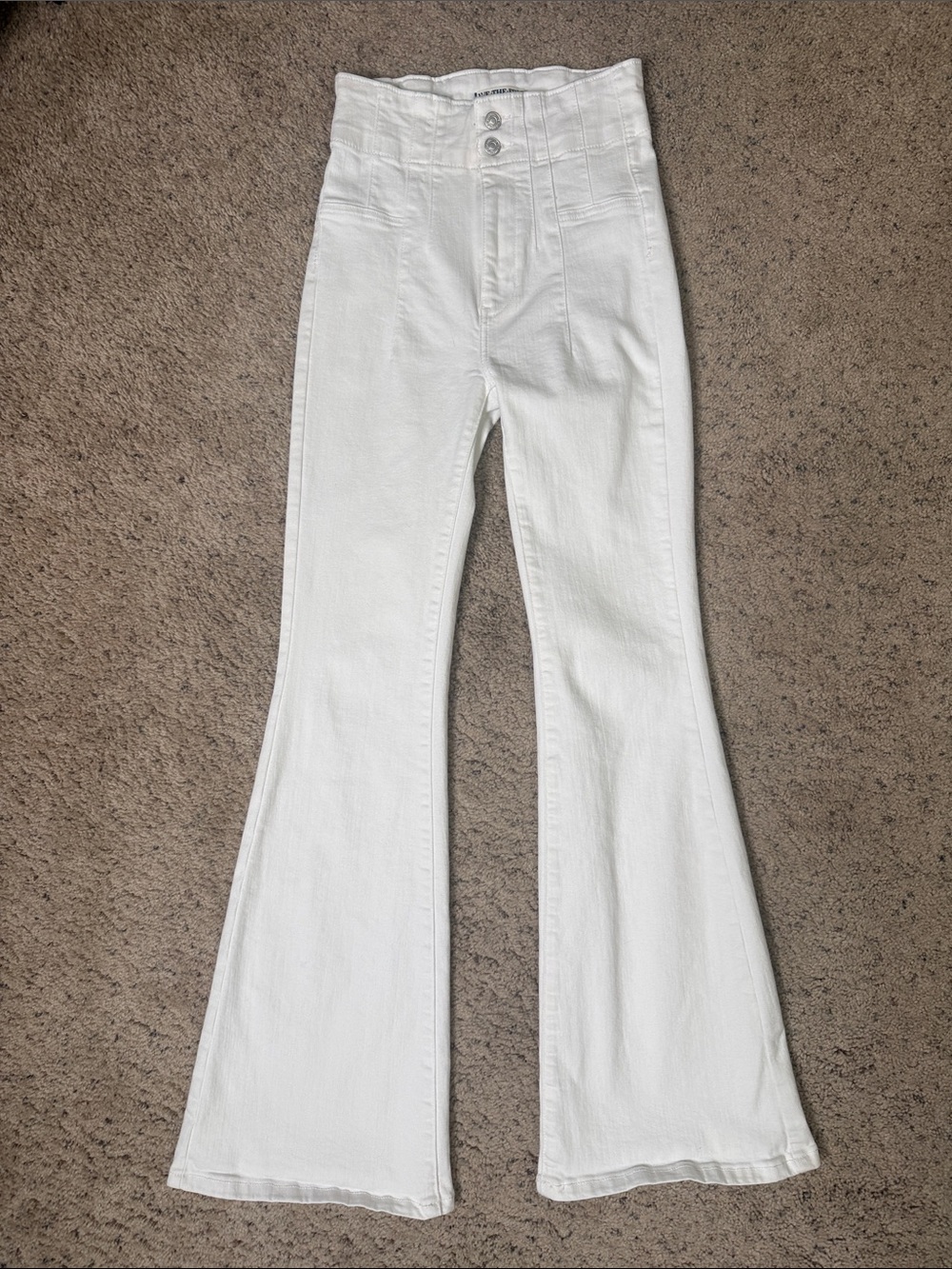 Free People (We the Free) White High-Rise Flare Jeans Sz 26